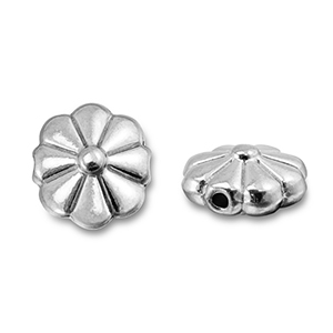 Perlen aus Stainless Steel - Rostfreiem Stahl Flower Silver