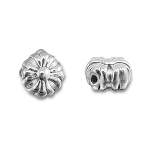 Perlen aus Stainless Steel - Rostfreiem Stahl Flower Silver