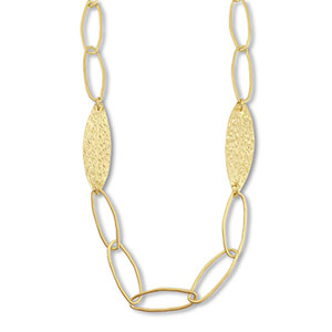Statement-Gliederketten Oval with Leaf Gold