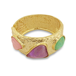 Statement-Armb&auml;nder Bangle Gold-pink-purple-mint turquoise