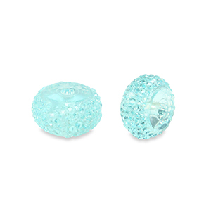 Perlen aus Resin Rondell 10mm Light blue