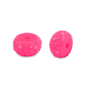 Perlen aus Resin Rondell 8mm Neon pink