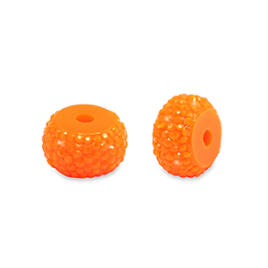 Perlen aus Resin Rondell 8mm Neon orange