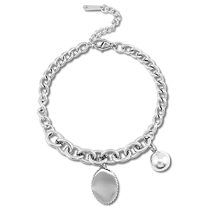 Stainless Steel - Rostfrei Stahl Armb&auml;nder Ball Silver