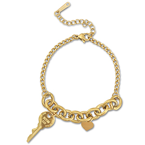 Stainless Steel - Rostfrei Stahl Armb&auml;nder Key Gold