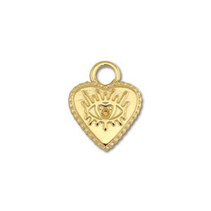 Anh&auml;nger aus Stainless Steel - Rostfreiem Stahl Heart with Eye of Providence Gold