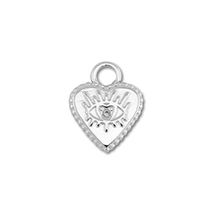 Anh&auml;nger aus Stainless Steel - Rostfreiem Stahl Heart with Eye of Providence Silver