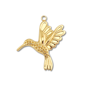 Anh&auml;nger aus Stainless Steel - Rostfreiem Stahl Hummingbird Gold