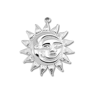 Anh&auml;nger aus Stainless Steel - Rostfreiem Stahl Moon & Sun Silver