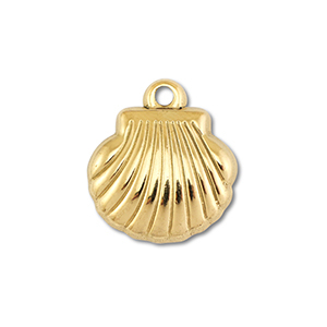 Anh&auml;nger aus Stainless Steel - Rostfreiem Stahl Shell Gold