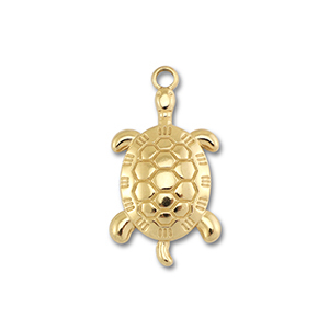 Anh&auml;nger aus Stainless Steel - Rostfreiem Stahl Turtle Gold