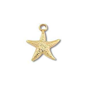 Anh&auml;nger aus Stainless Steel - Rostfreiem Stahl Starfish Gold