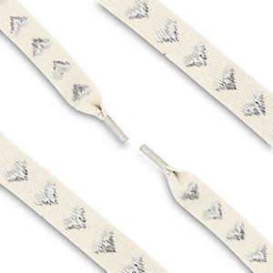 Musthave Schn&uuml;rsenkel with Hearts Off white-silver