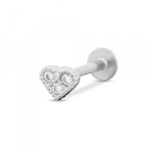Stainless Steel - Rostfrei Stahl Ohrpiercing Heart Silver
