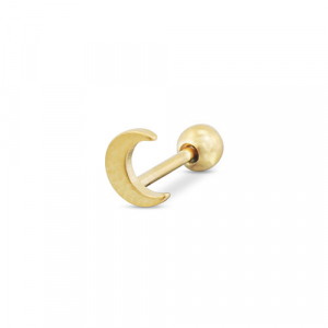 Stainless Steel - Rostfrei Stahl Ohrpiercing Moon Gold