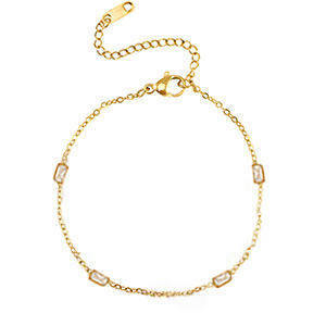 Stainless Steel - Rostfrei Stahl Armb&auml;nder Crystal Gold