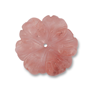 Perlen Naturstein Flower Transparent red