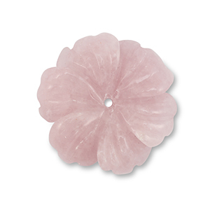 Perlen Naturstein Rosenquarz Flower Light pink