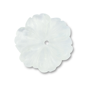 Perlen Naturstein Flower Transparent white