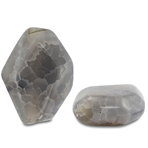 Perlen Naturstein Chalcedon Irregular Grey