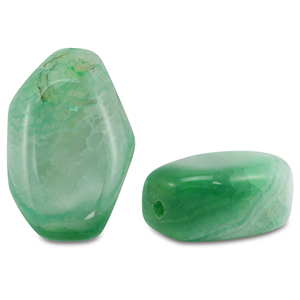 Perlen Naturstein Chalcedon und Quarz Irregular Green