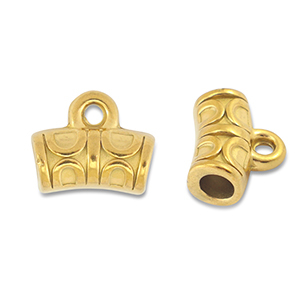 Perlen aus Stainless Steel - Rostfreiem Stahl Tube with Loop Gold