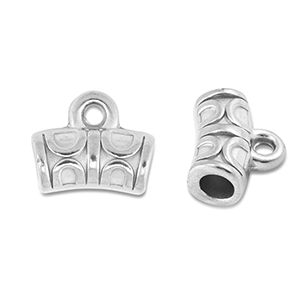 Perlen aus Stainless Steel - Rostfreiem Stahl Tube with Loop Silver