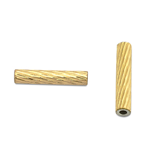 Perlen aus Stainless Steel - Rostfreiem Stahl Tubes 10mm Gold