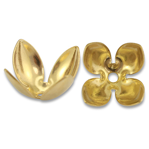 Zubeh&ouml;r aus Stainless Steel - Rostfreiem Stahl Perlenkappe Flower Gold