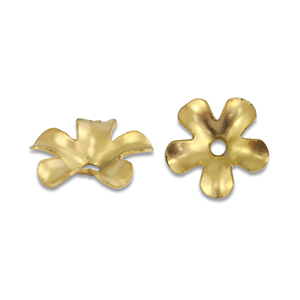 Zubeh&ouml;r aus Stainless Steel - Rostfreiem Stahl Perlenkappe Flower Gold
