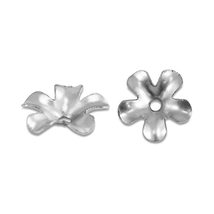 Zubeh&ouml;r aus Stainless Steel - Rostfreiem Stahl Perlenkappe Flower Silver