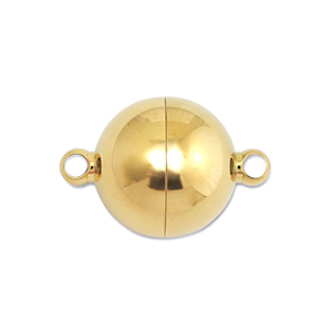Zubeh&ouml;r aus Stainless Steel - Rostfreiem Stahl Magnetverschluss Ball 14mm Gold