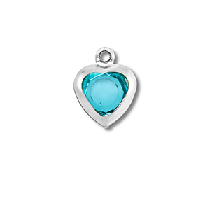 Anh&auml;nger aus Stainless Steel - Rostfreiem Stahl Heart Silver-aquamarine blue