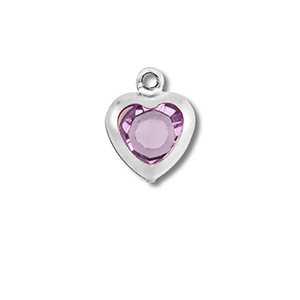 Anh&auml;nger aus Stainless Steel - Rostfreiem Stahl Heart Silver-light pink