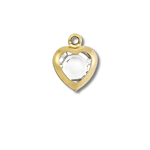 Anh&auml;nger aus Stainless Steel - Rostfreiem Stahl Heart Gold-transparent