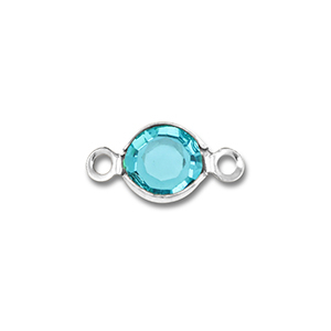 Zubeh&ouml;r aus Stainless Steel - Rostfreiem Stahl Connector Round Silver-aquamarine blue