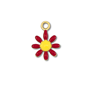 Anh&auml;nger aus Stainless Steel - Rostfreiem Stahl Flower Gold-dark red-yellow