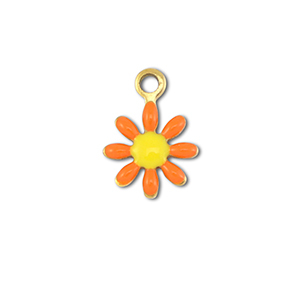 Anh&auml;nger aus Stainless Steel - Rostfreiem Stahl Flower Gold-orange-yellow