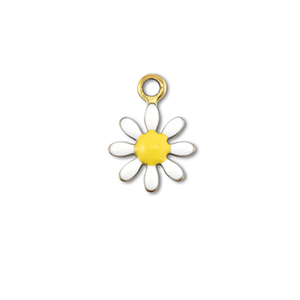 Anh&auml;nger aus Stainless Steel - Rostfreiem Stahl Flower Gold-white-yellow