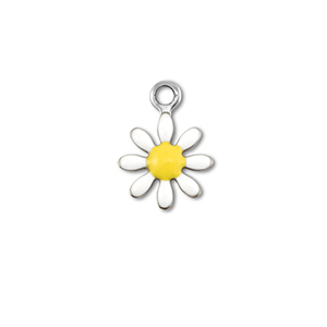 Anh&auml;nger aus Stainless Steel - Rostfreiem Stahl Flower Silver-white-yellow