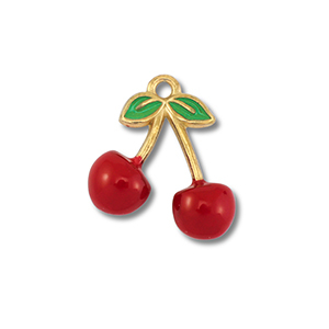 Anh&auml;nger aus Stainless Steel - Rostfreiem Stahl Cherries Gold-red-green