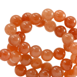 Naturstein Perlen Achat und Karneol 6mm Orange opal