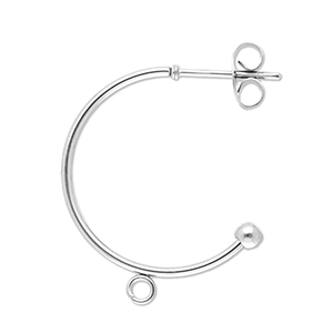 Zubeh&ouml;r aus Stainless Steel - Rostfreiem Stahl Ohrringe Creolen with Loop Silver
