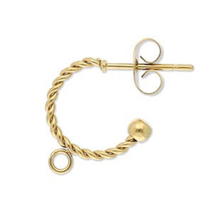 Zubeh&ouml;r aus Stainless Steel - Rostfreiem Stahl Ohrringe Creolen Twisted with Loop Gold