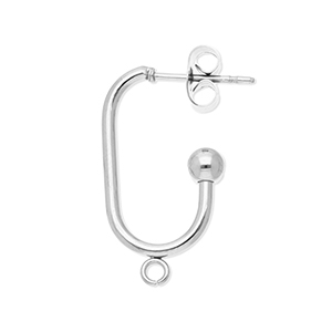 Zubeh&ouml;r aus Stainless Steel - Rostfreiem Stahl Ohrringe / Ohrstecker Oblong Oval with Loop Silver