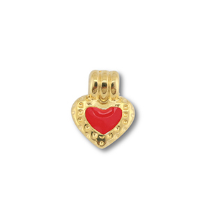Anh&auml;nger Metall DQ Heart Gold (Nickelfrei)-red