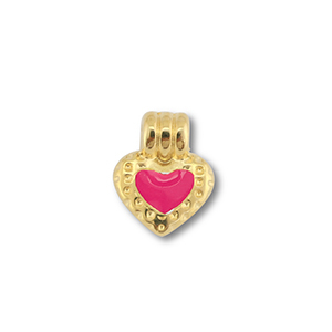 Anh&auml;nger Metall DQ Heart Gold (Nickelfrei)-magenta