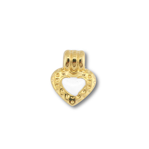 Anh&auml;nger Metall DQ Heart Gold (Nickelfrei)-white