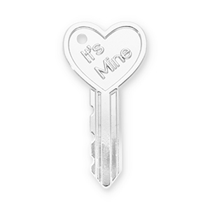 Statement-Anh&auml;nger Key Heart "It's mine" Silver