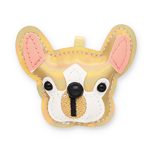 Statement-Anh&auml;nger Dog Gold holographic-white-black-salmon pink